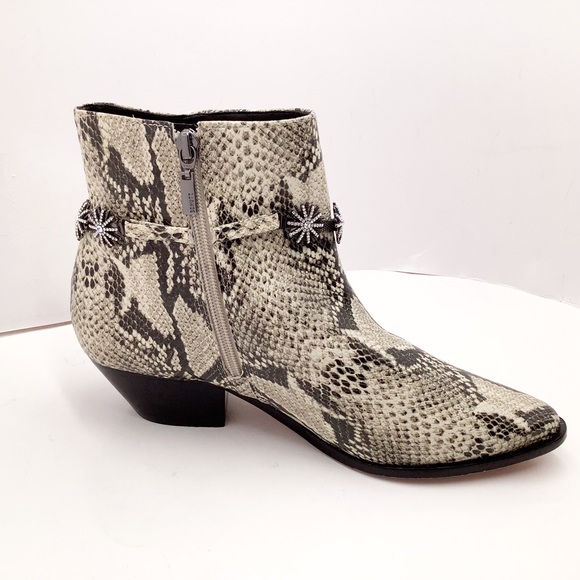 {Schutz} Natiely Snake Embossed Booties - Picture 12 of 12